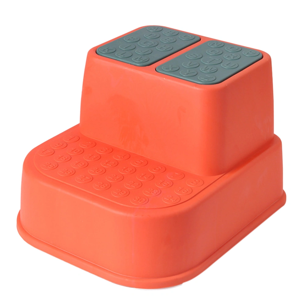 Multi-function Step Stool Anti-slip Thicken Footstool Double Layers Stool for Kids Children (Red)