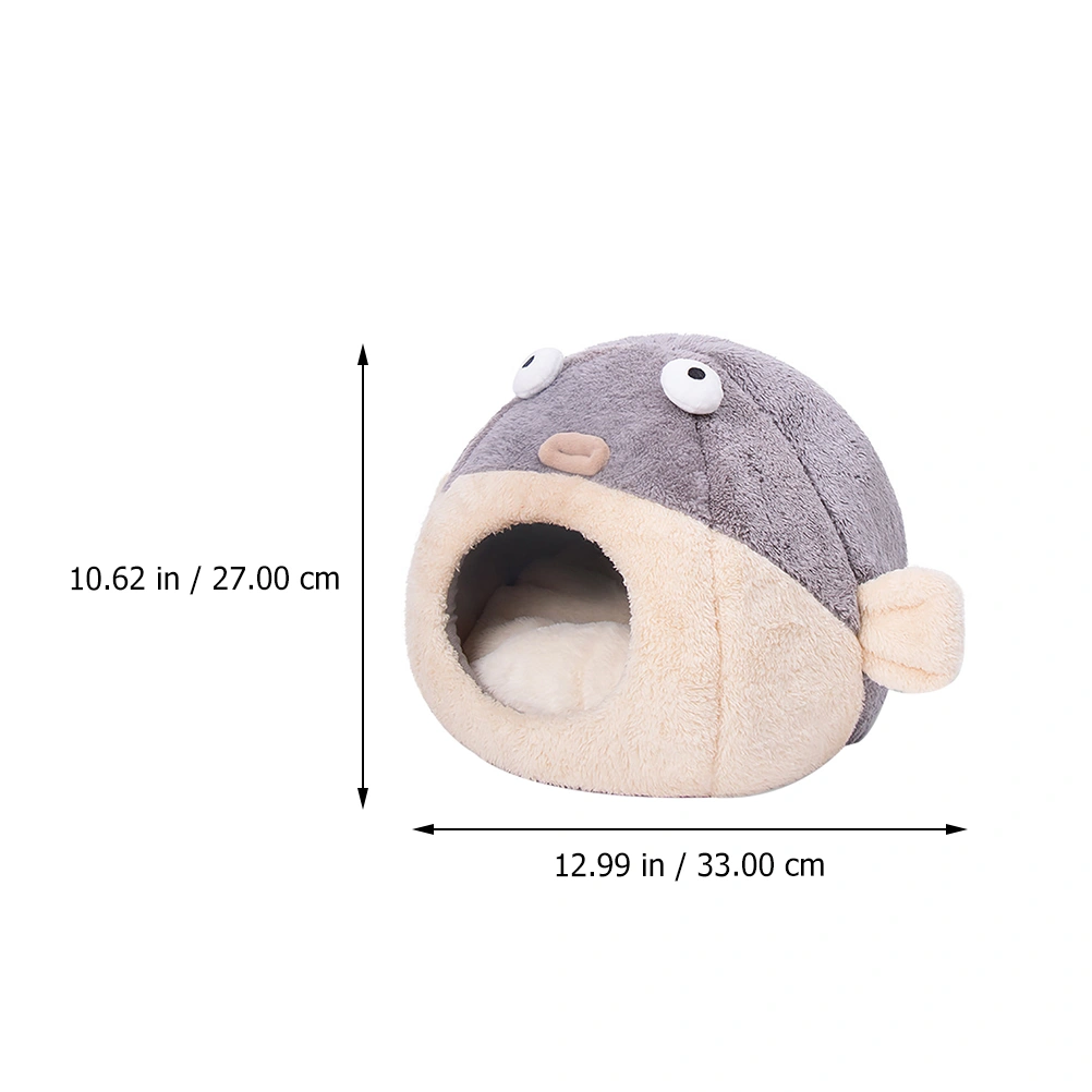 Puffer Shape Cat House Cat Bed Semi-Enclosed Puppy Nest Cat Sleeping Bed