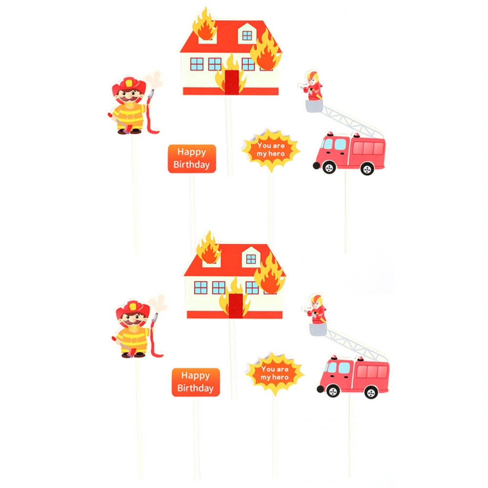 20pcs Cake Toppers Firefighter Theme Party Cake Topper Fireman Hero Party Cake Topper Size 2