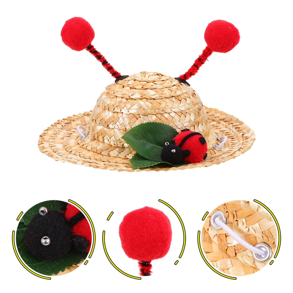 Small Dog Summer Straw Hat Cat Kitten Photography Prop Pet Costume Accessory