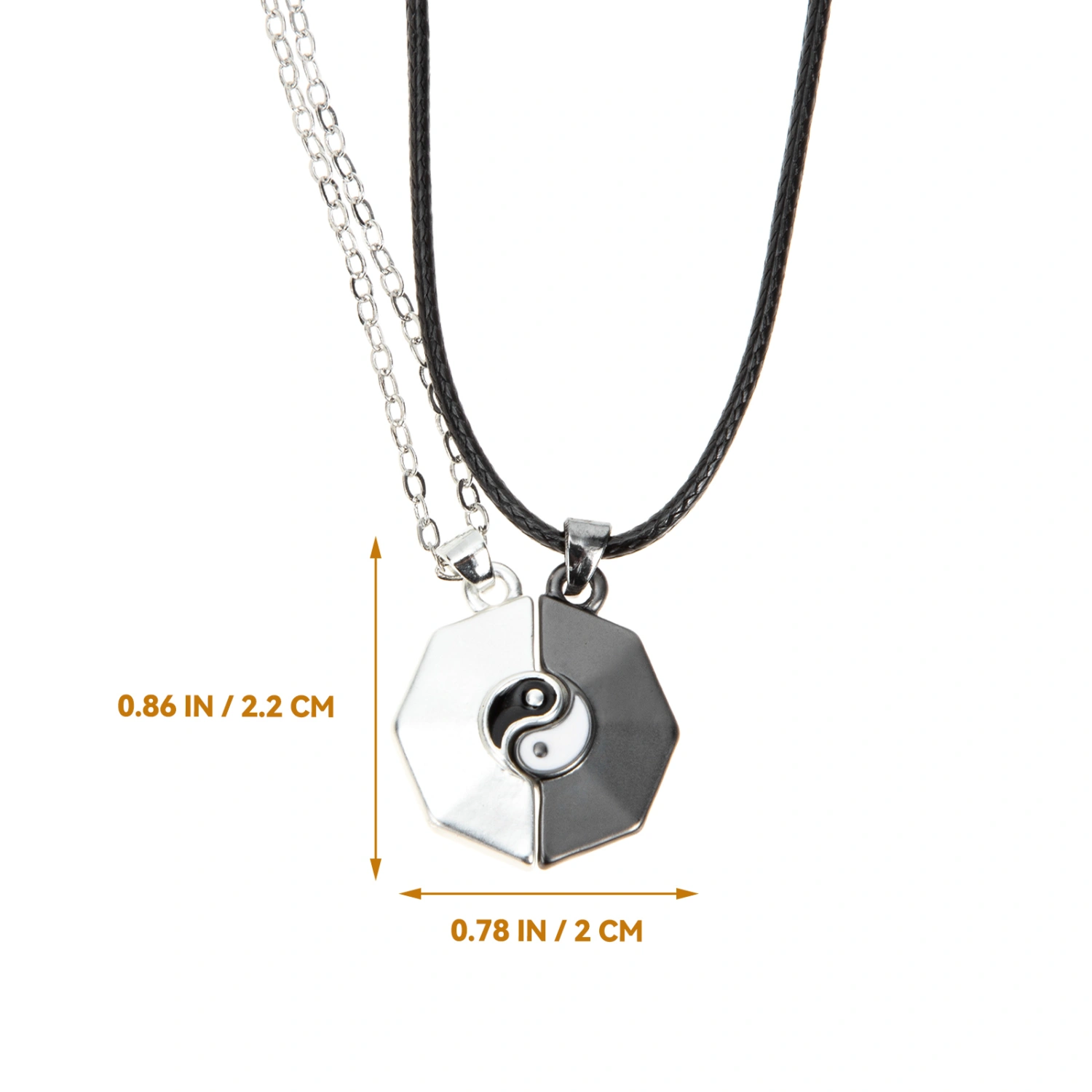 1 Pair Couples Necklace Magnetic Couples Necklace Neck Chain Pendant Necklace