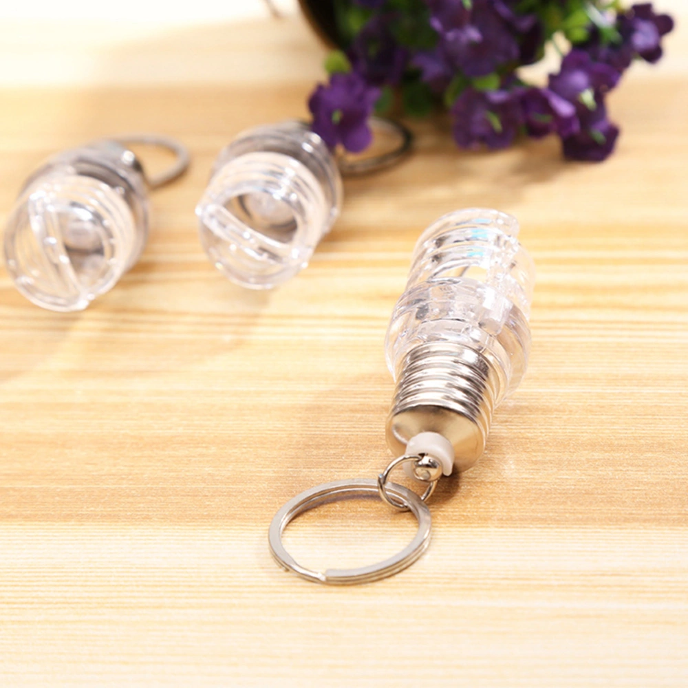 10pcs Mini Portable LED Bulb Unique Design Keychains Light Lamp Torch Keyrings Mini Bulb Lamp Key Chains Clear Lamp Torch Keyrings