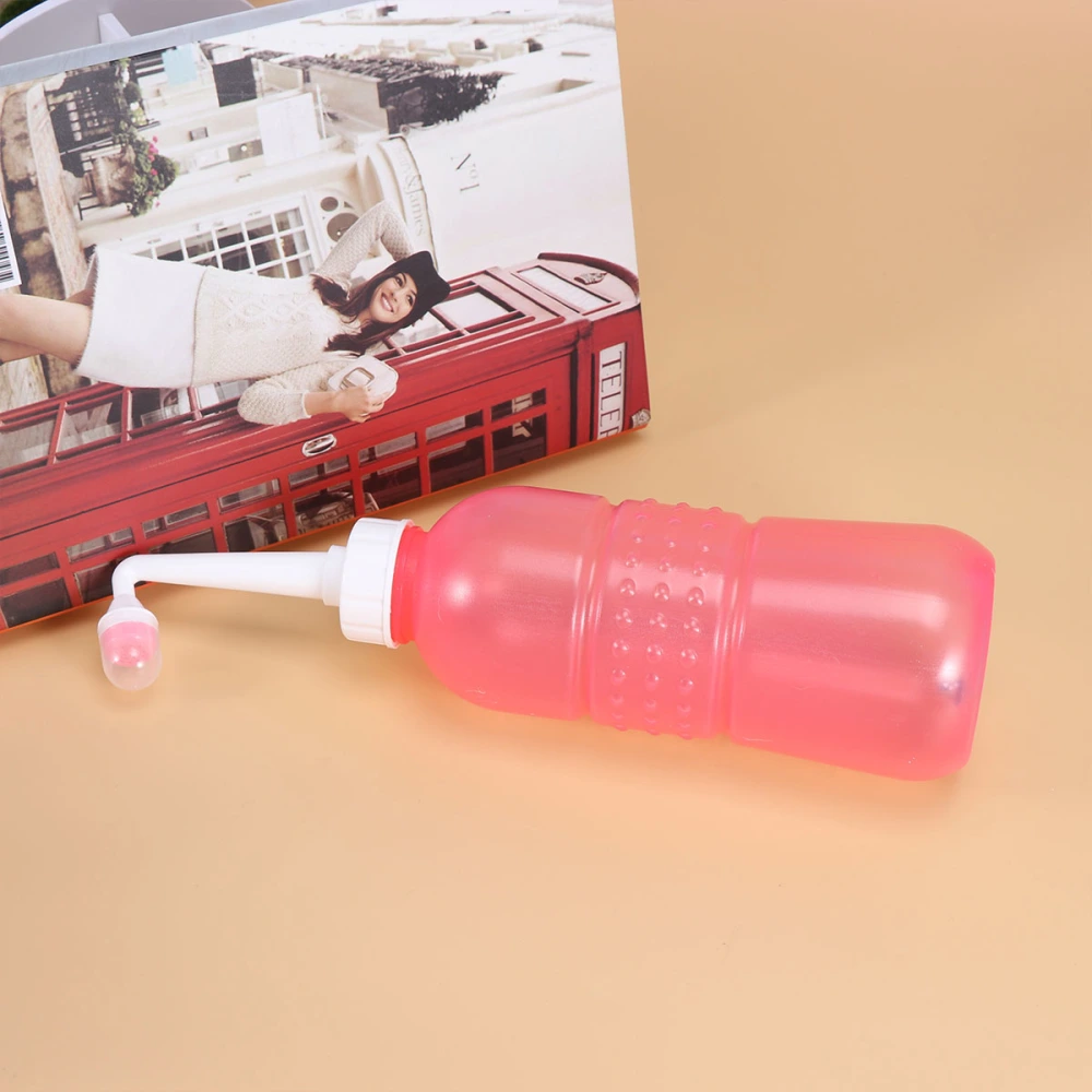 Anus Flusher Portable Arse Cleaning Flusher Spray Bottle for Home Outdoor Travel (Pink Bottle, Pink Head Pattern, 600ml)