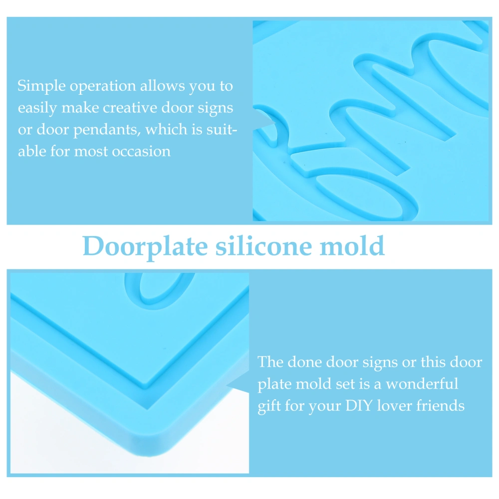 1pc Door Plate Mold Simple Door Pendant Casting Mold Door Sign Silicone Mold