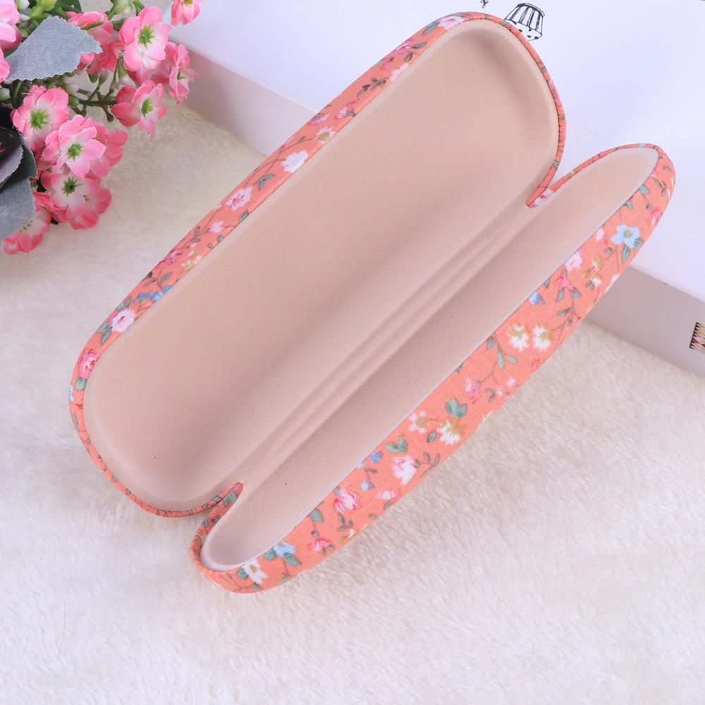 Protable Floral Printed Sunglasses Hard Eye Glasses Case Eyewear Protector Box Pouch Bag(Pink)