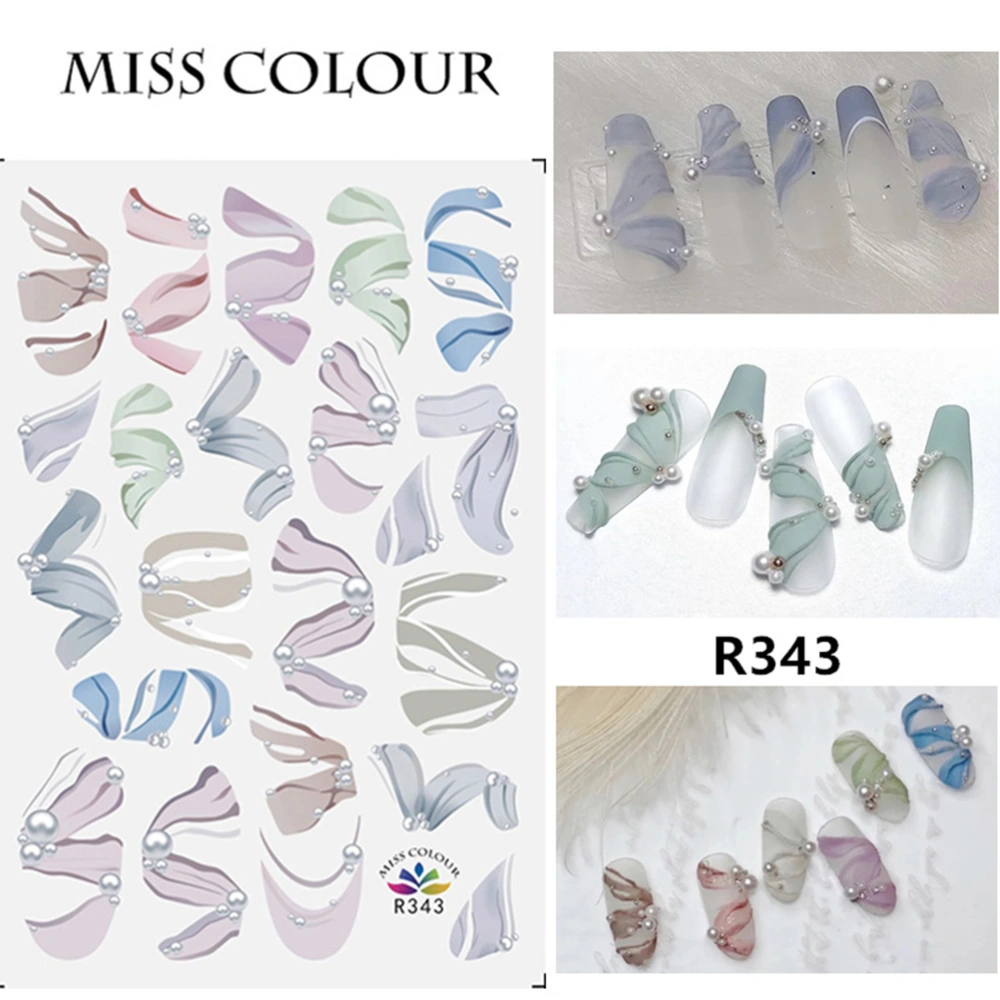 10Pcs Fashion Lace DIY Nail Art Stickers Waterproof Vintage Floral Nail Decals Manicure Decor(Mixed Color)