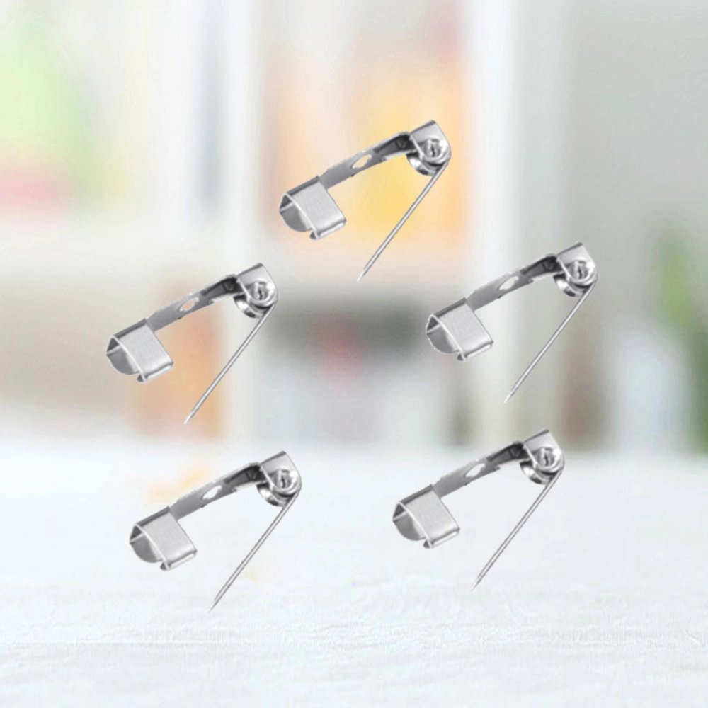 50pcs 1.5cm Silver Brooch Pin Back Clasp Brooch Bar Safety for Craft Jewelry DIY Making