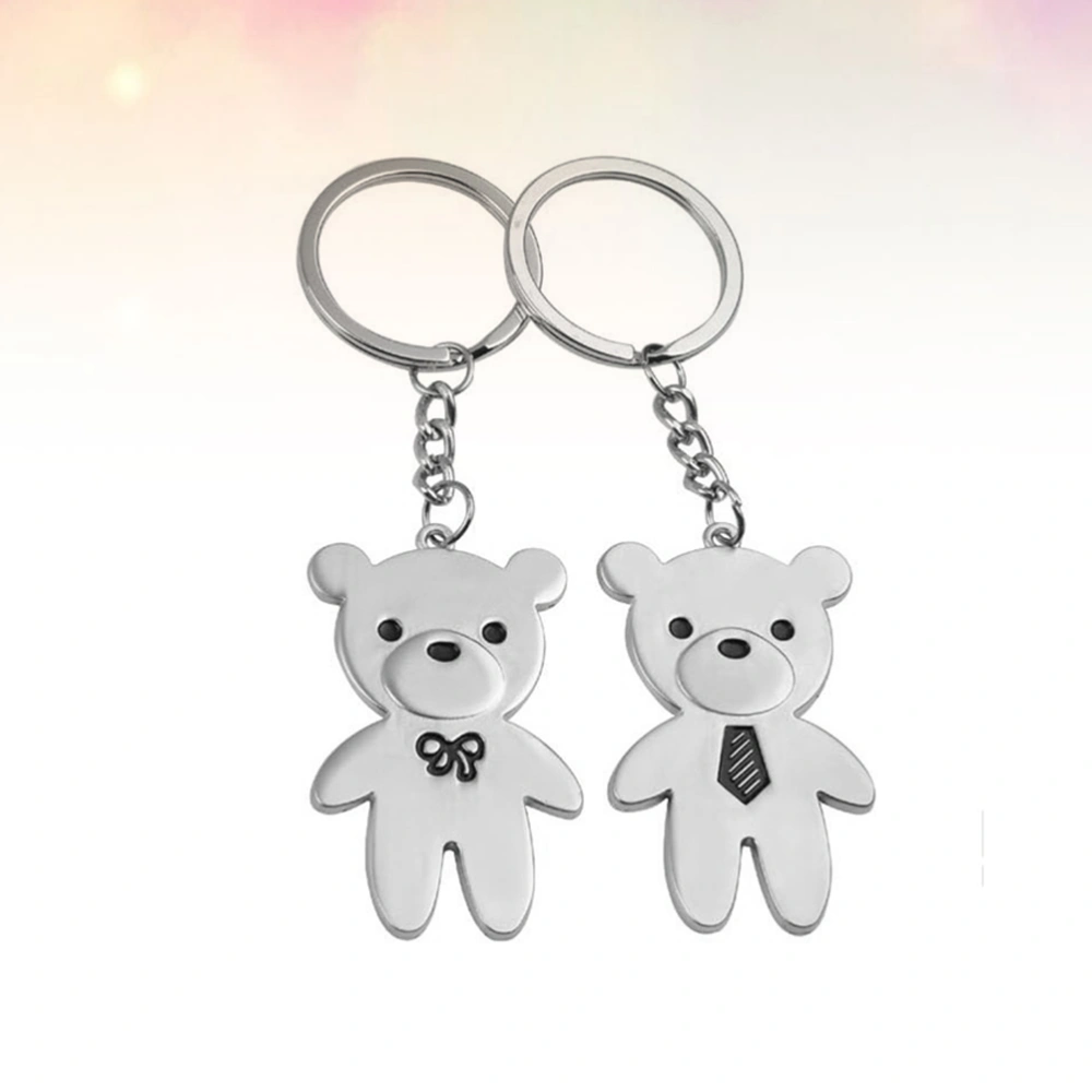 6PCS Chic Bear Keychain Decor Lovely Couple Bear Keychain Cartoon Lovers Bear Pendant Key Ring Creative Bear Keychain Pendant Gift Delicate Bag Hanging Ornament for Friends Lovers