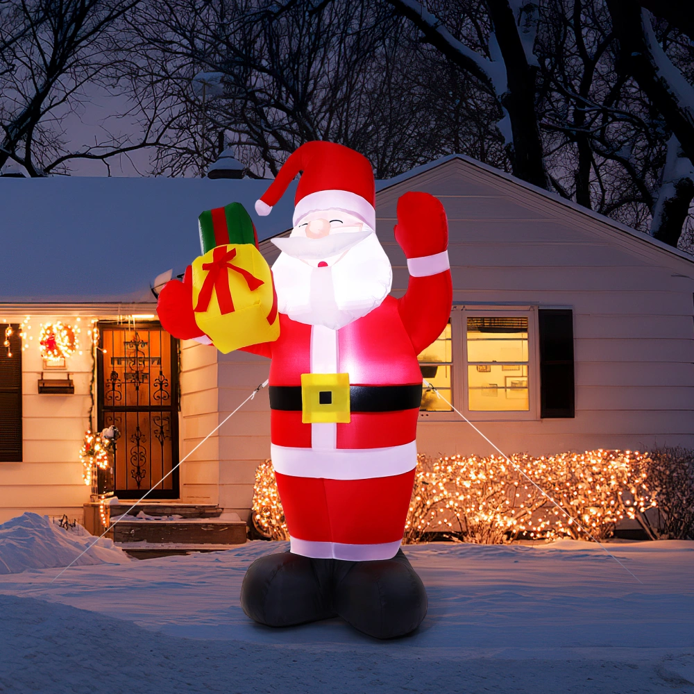 1 Set Christmas Santa Claus Inflatable LED Light Blow up Santa Outdoor Decoration Garden Yard Inflatable Santa