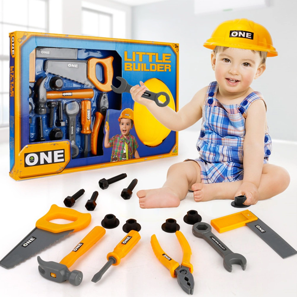 1 Set 15Pcs Pretend Play Toys Simulated Plastic Repair Tool Toys (Yellow)