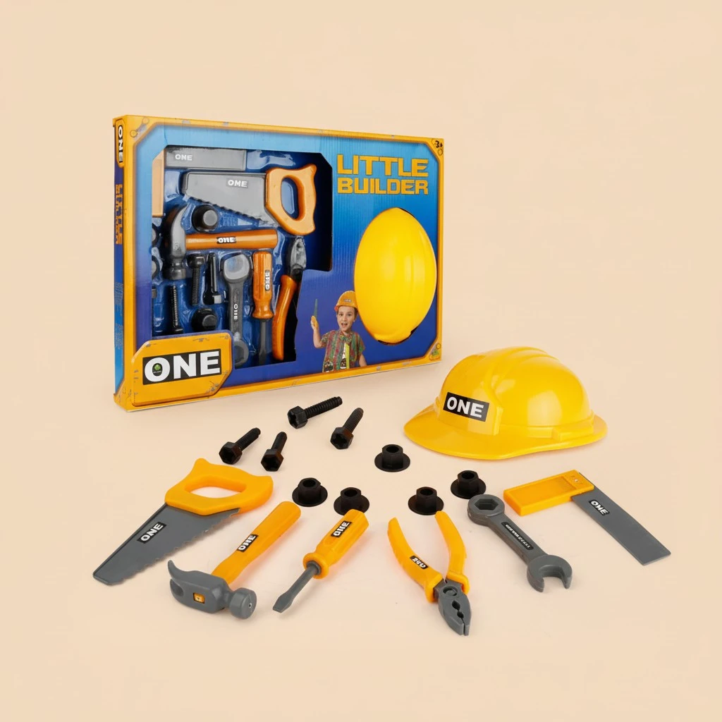 1 Set 15Pcs Pretend Play Toys Simulated Plastic Repair Tool Toys (Yellow)