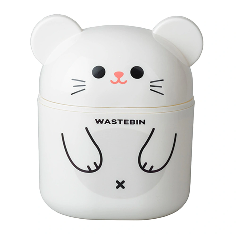 Desktop Trash Bin Cartoon Bear Garbage Can Mini Waste Bucket Flipping Trash Bin