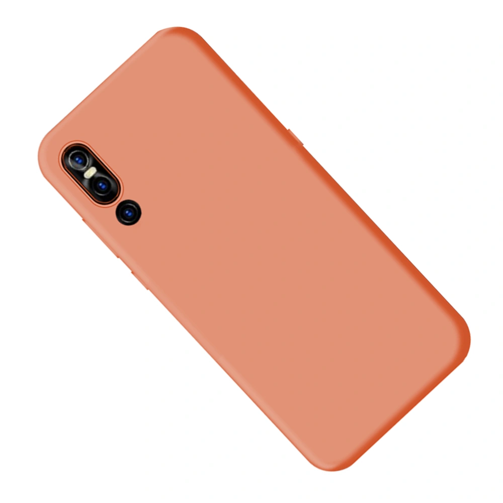 Fashion Phone Case Colored Full-covered Shockproof Anti-fall Scratch-resistant Silicone Super Fiber Lining Phone Cover Compatible for Vivo X27 (Orange)