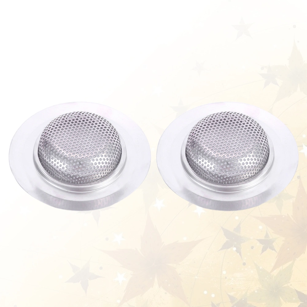 2pcs Stainless Steel Kitchen Sink Strainer Wide Rim Kitchen Sink Drain Strainer Perforated Mesh Filter(11cm)