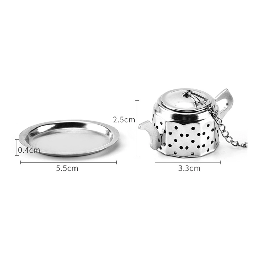 2pcs Stainless Steel Tea Strainer Creative Teapot Shape Tea Infusers Loose Tea Steeper