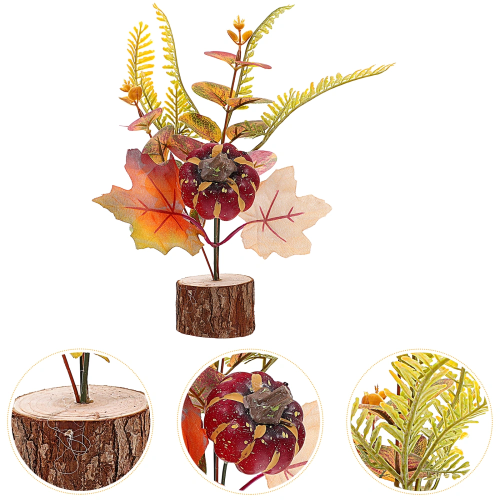 Thanksgiving Faux Plant Wood Pile Decor Thanksgiving Fake Flower Ornament