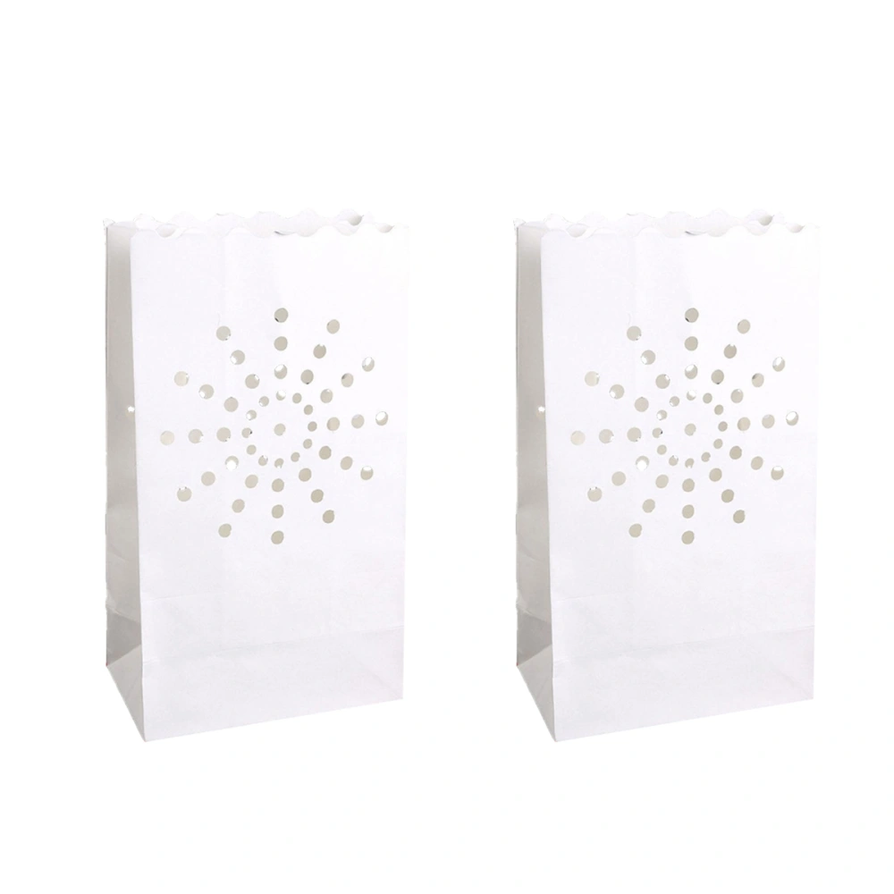 8pcs Carved Candle Bags Flame Resistant Paper Bags for Candle or String Lights(Dots Design)