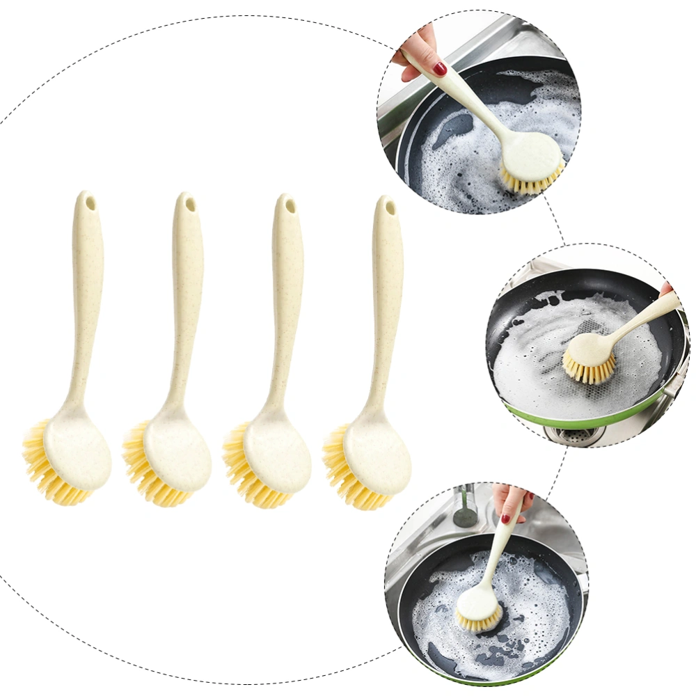 4pcs Multipurpose Pan Brushes Long Handle Dish Brushes Home Kitchen Brush