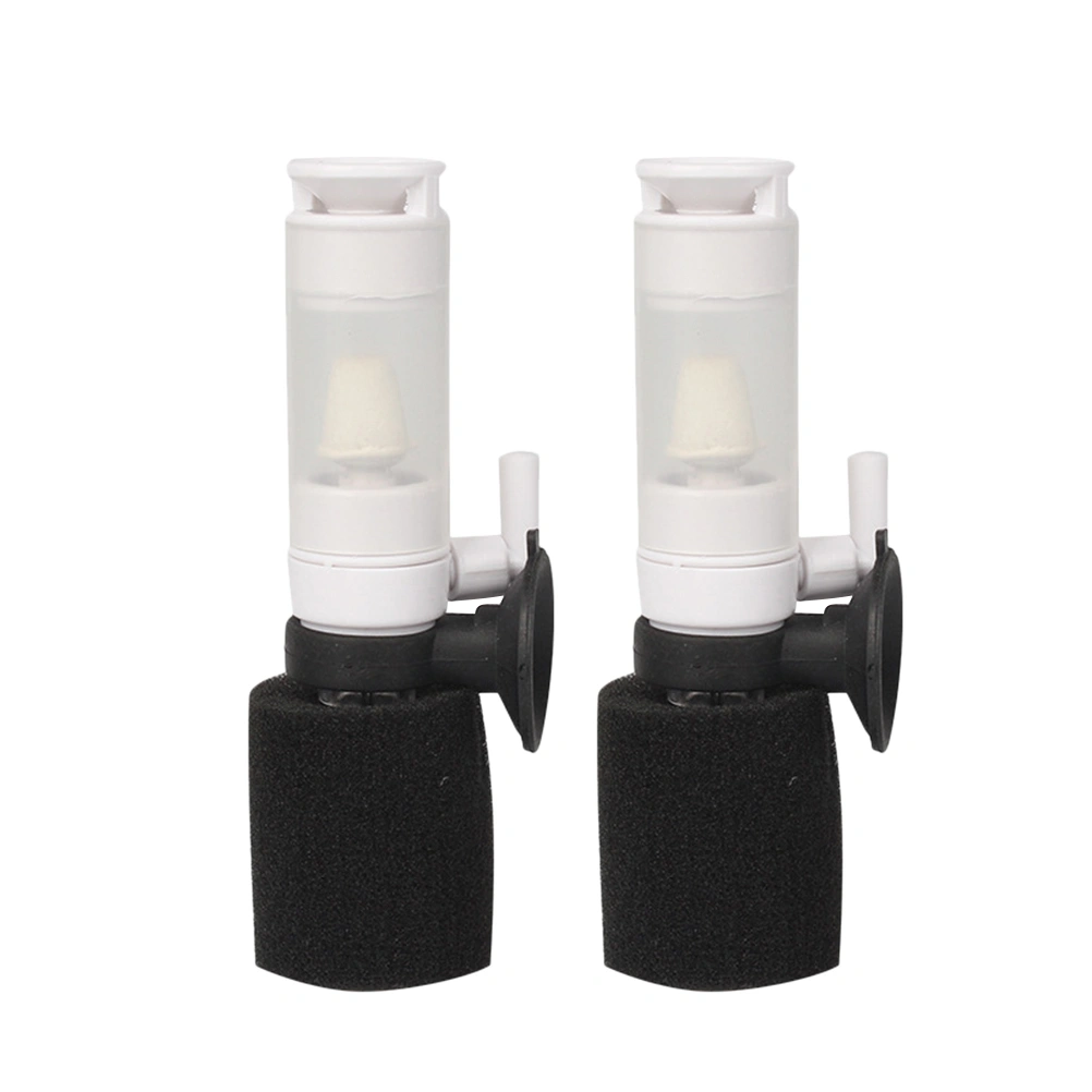 2pcs Air-operated Filter Practical Cleaning Tool Silence Cleaner Water Filter for Small Fish Tank