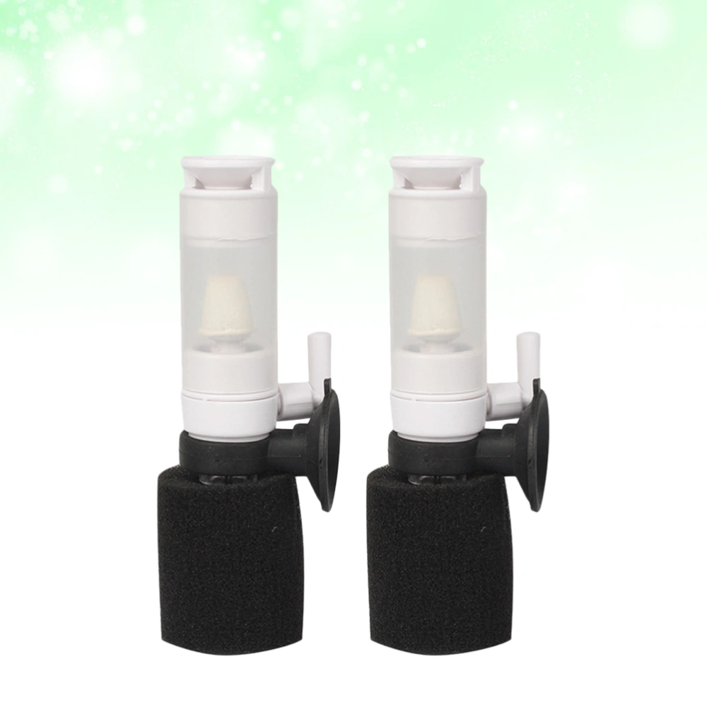 2pcs Air-operated Filter Practical Cleaning Tool Silence Cleaner Water Filter for Small Fish Tank