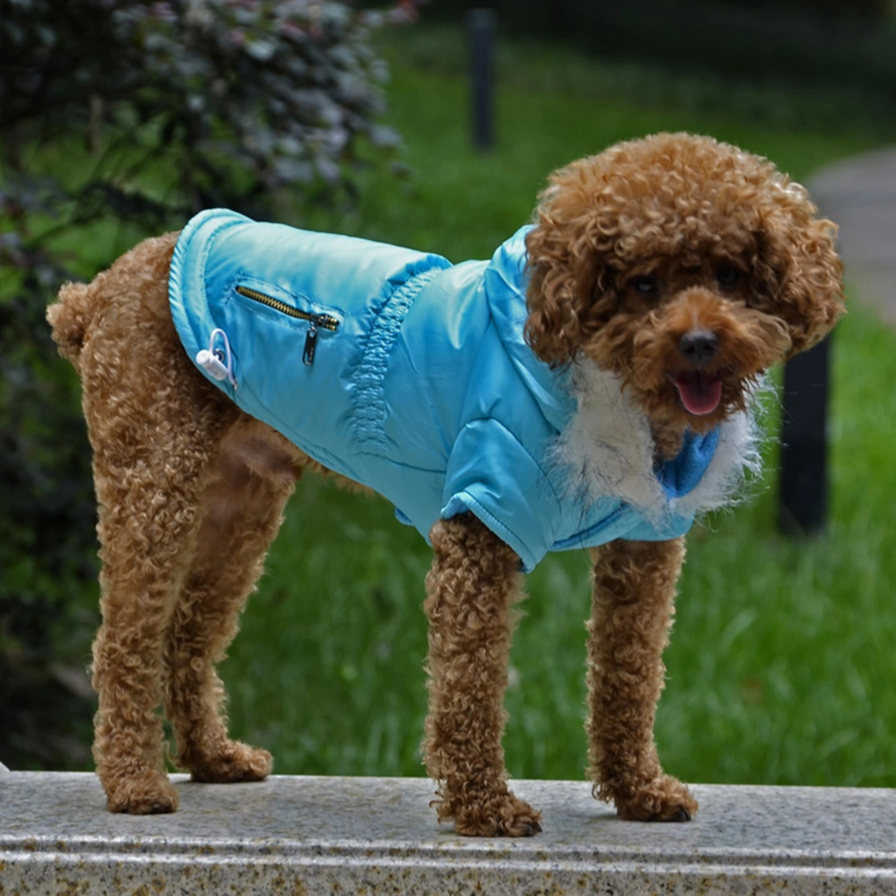 Pet Dog Coat Autumn Winter Pet Keep Warm Clothing Pet Puppy Apparel (Sky-blue, Size XL)