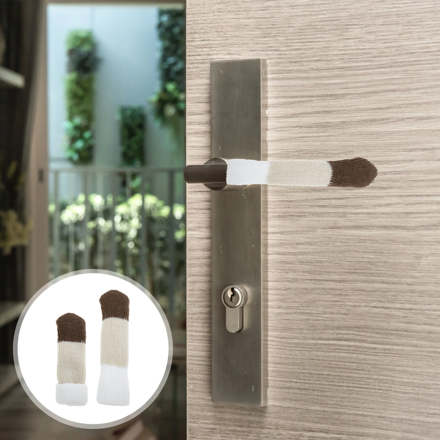 12pcs  Door Handle Protective Covers Anti-Collision Warm Knitted Handle Covers