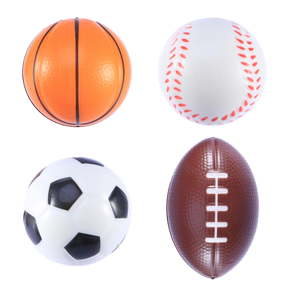 8pcs 6.3cm PU Baby Ball Mini Funny Toy Ball Educational Toy For Baby Kid Child (Football, Basketball, Baseball, Rugby, Each Pattern has 2pcs)