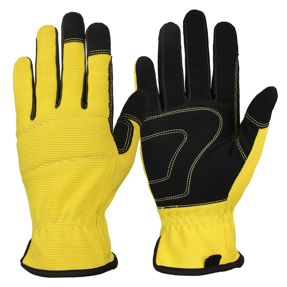 1 Pair Gardening Gloves Wear-resisting Breathable Protective Gloves Working Gloves - Size M (Yellow)