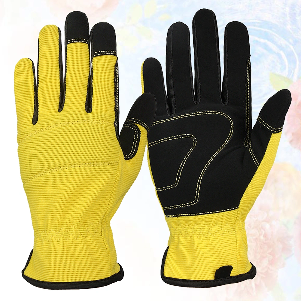 1 Pair Gardening Gloves Wear-resisting Breathable Protective Gloves Working Gloves - Size M (Yellow)