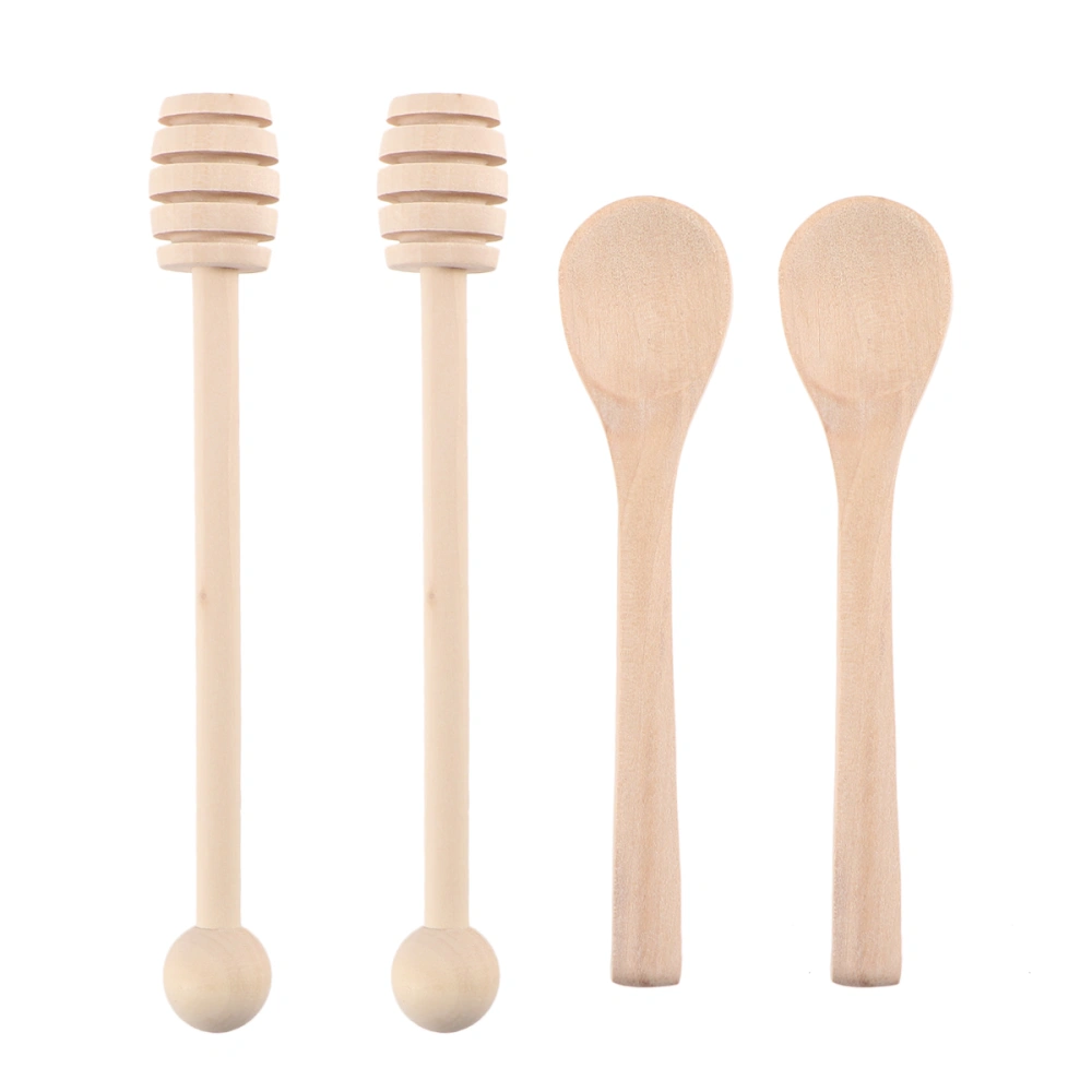 4PCS Honey Stirring Stick Wooden Mixing Stick for Honey Dispense Honey Stirring Spoon Wedding Party Favors