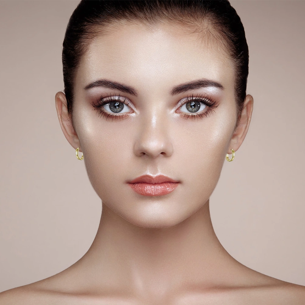 5pcs Titanium Steel Earring Arc Ear Ring Curved Ear Studs for Decoration (Silver, Colorful, Black, Golden, Rose Gold)