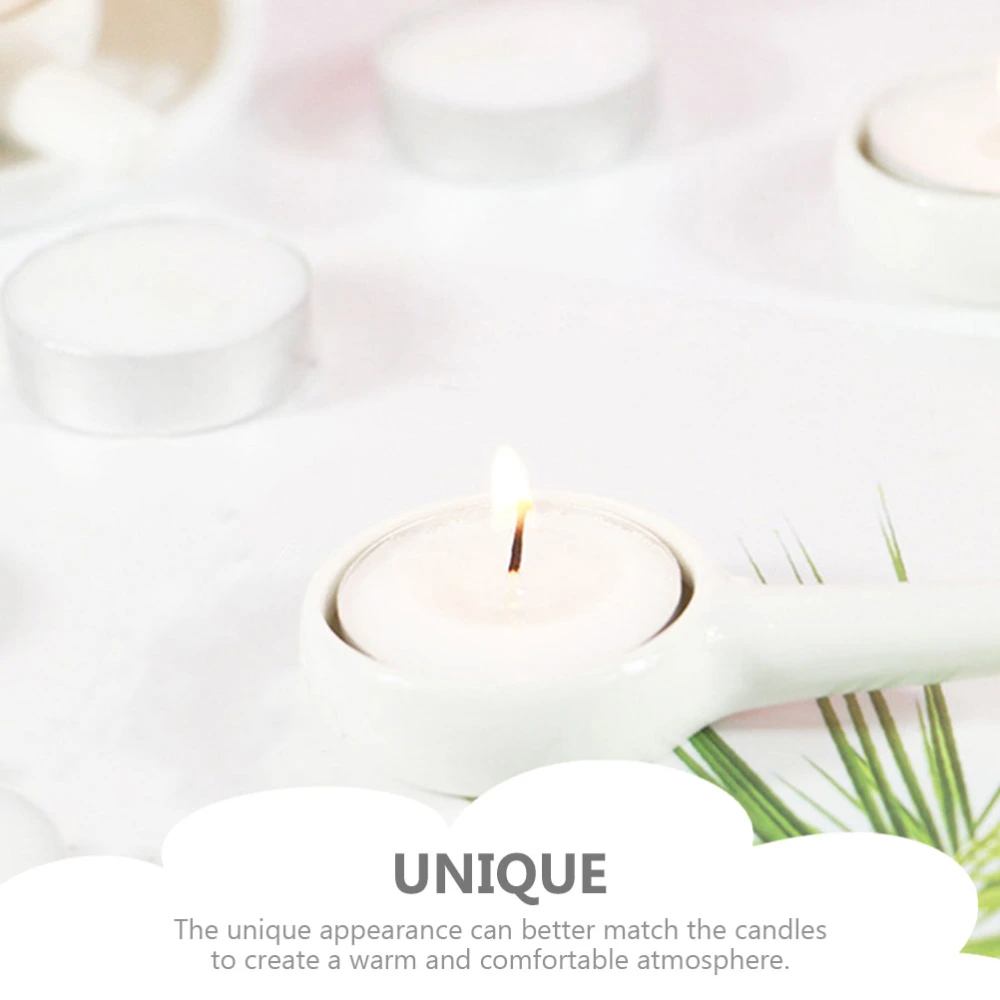 4pcs Portable Candle Trays Ceramic Crafts Aroma Candle Holders for Home