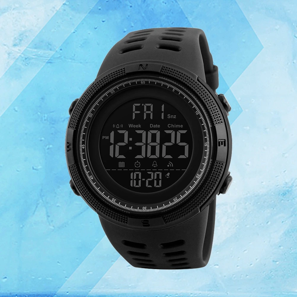 Men's Watch Clock Wacthes Digital Man Wrist Watch Luxury Cuntdown Chronograph (Black)