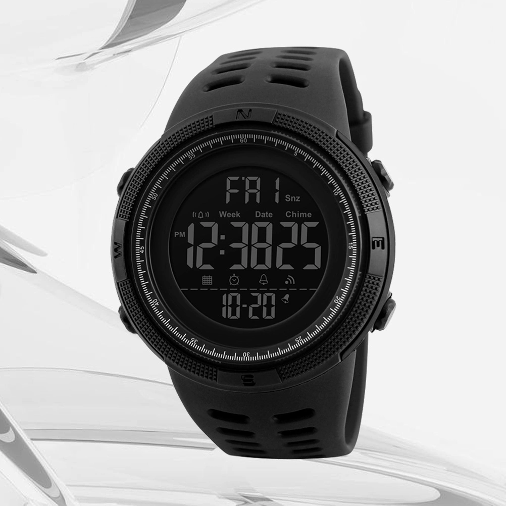 Men's Watch Clock Wacthes Digital Man Wrist Watch Luxury Cuntdown Chronograph (Black)