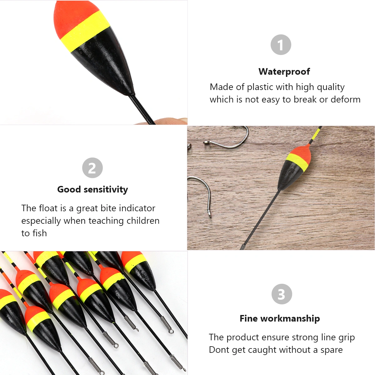 10pcs Fishing Bobbers Fishing Floats Fishing Tackle Tool Crucian Carp Float