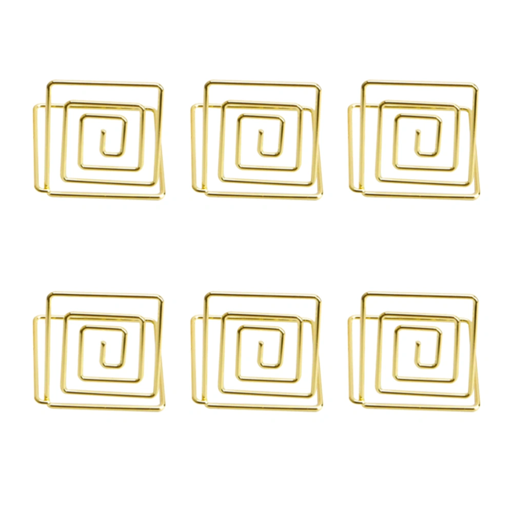 12pcs Square Metal Name Clips Message Photo Holder Seat Note Stand Ornament for Wedding Golden