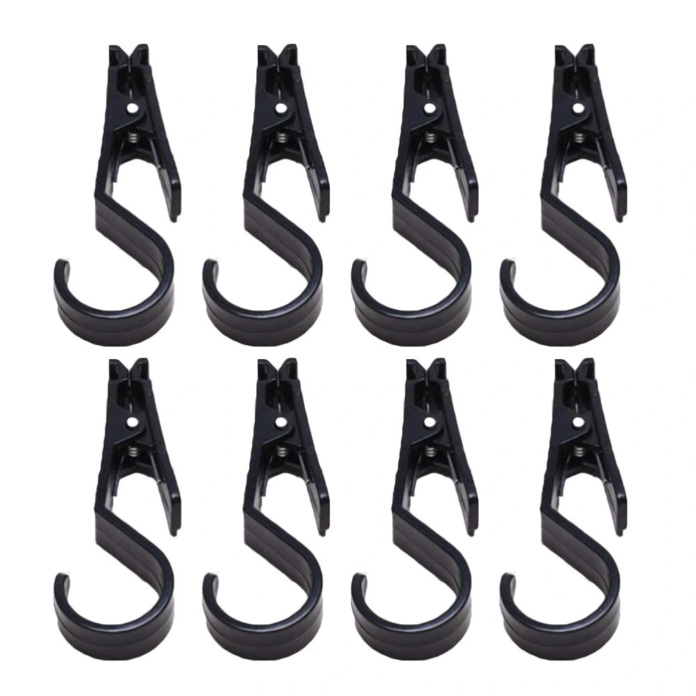 8Pcs Practical Clip Hooks Detachable Hooks Heavy Duty Clip Hooks (Black)