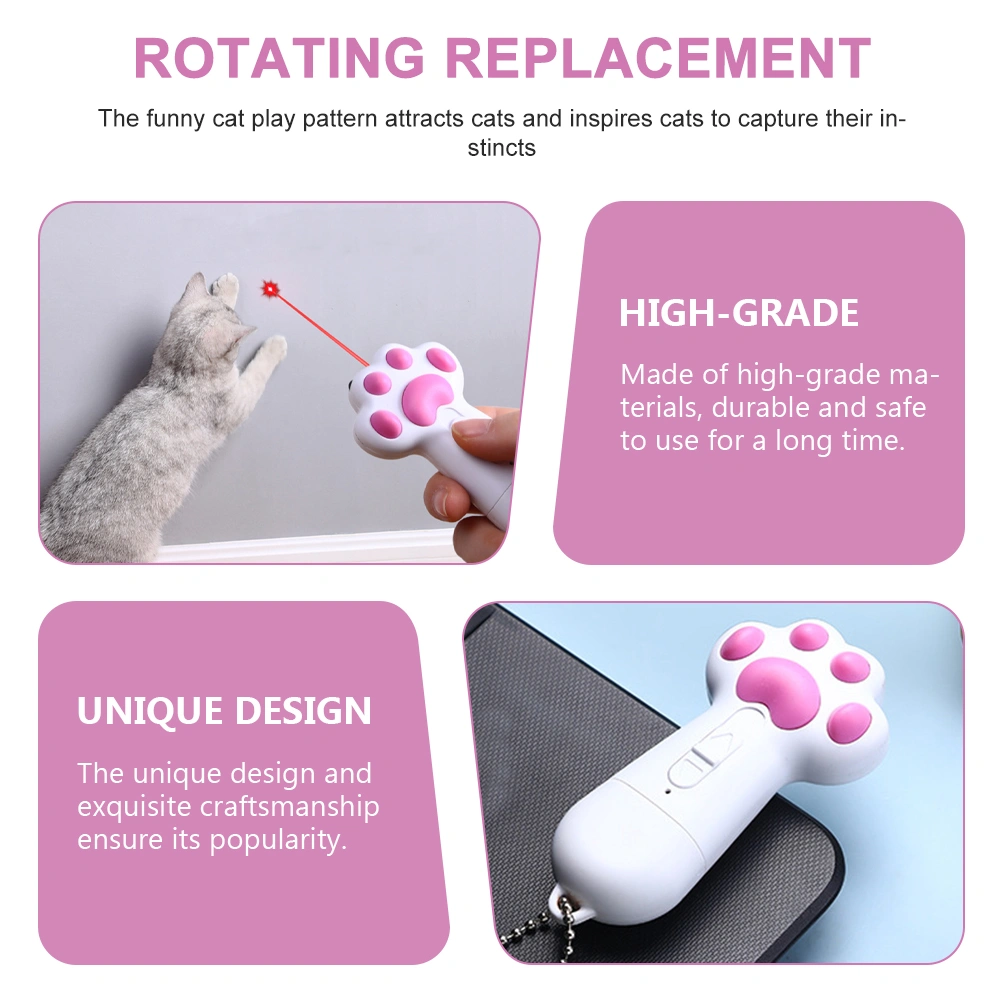 Indoor Cat Interactive Toy USB Kitten Pointer Toy Pet Infrared Plaything (White)