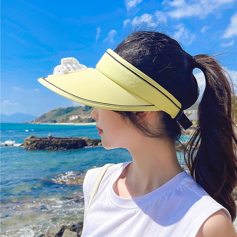 USB Electric Fan Hat Large Sun Visor Hat Sun Shade Hat Summer Beach Hat