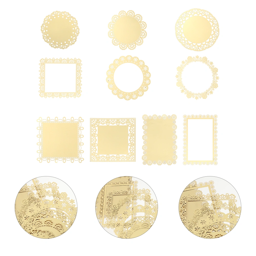 10 Pcs Gold Stamping Hollow Lace Paper Scrapbook Paper DIY Craft Making Lace Paper