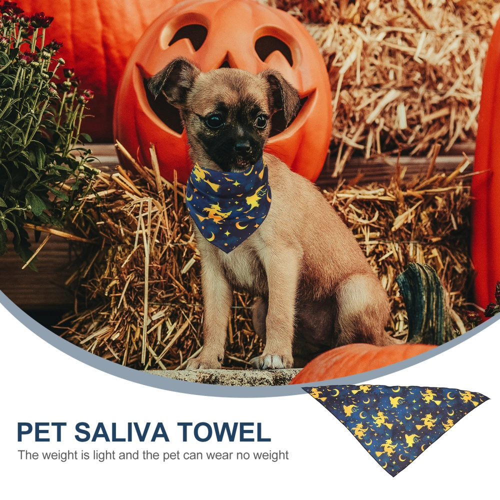 Pet Saliva Towel Halloween Style Dog Bandana Wizard Printed Cat Triangle Bib