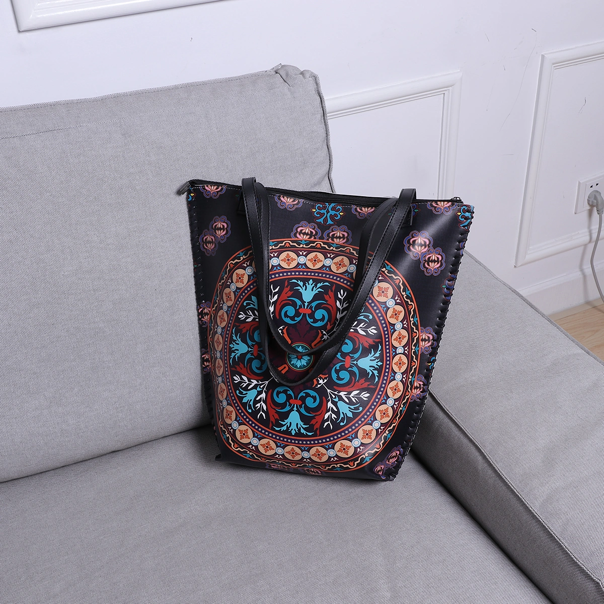 Vintage Portable Shoulder Bag Mommy Shopping Pouch Large Capacity Handbag for Female Woman Lady