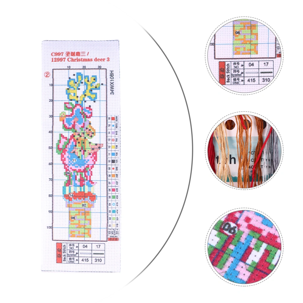 1 Set Christmas DIY Embroidery Kit Embroidery Material Cross Stitch Practice Kit