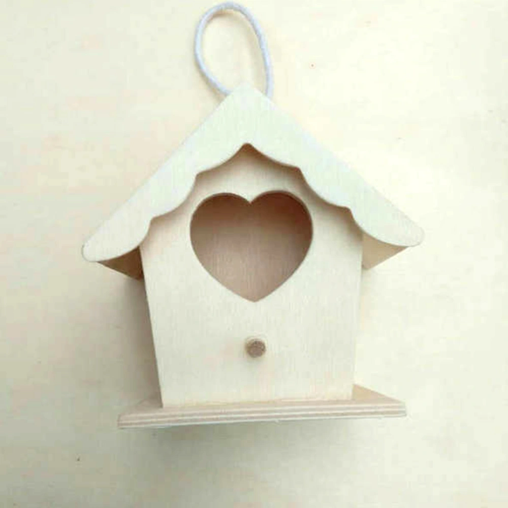 Wood Bird's Nest Hanging Drop Scale Decor Hanging for Home Store Garden (Wood Color)