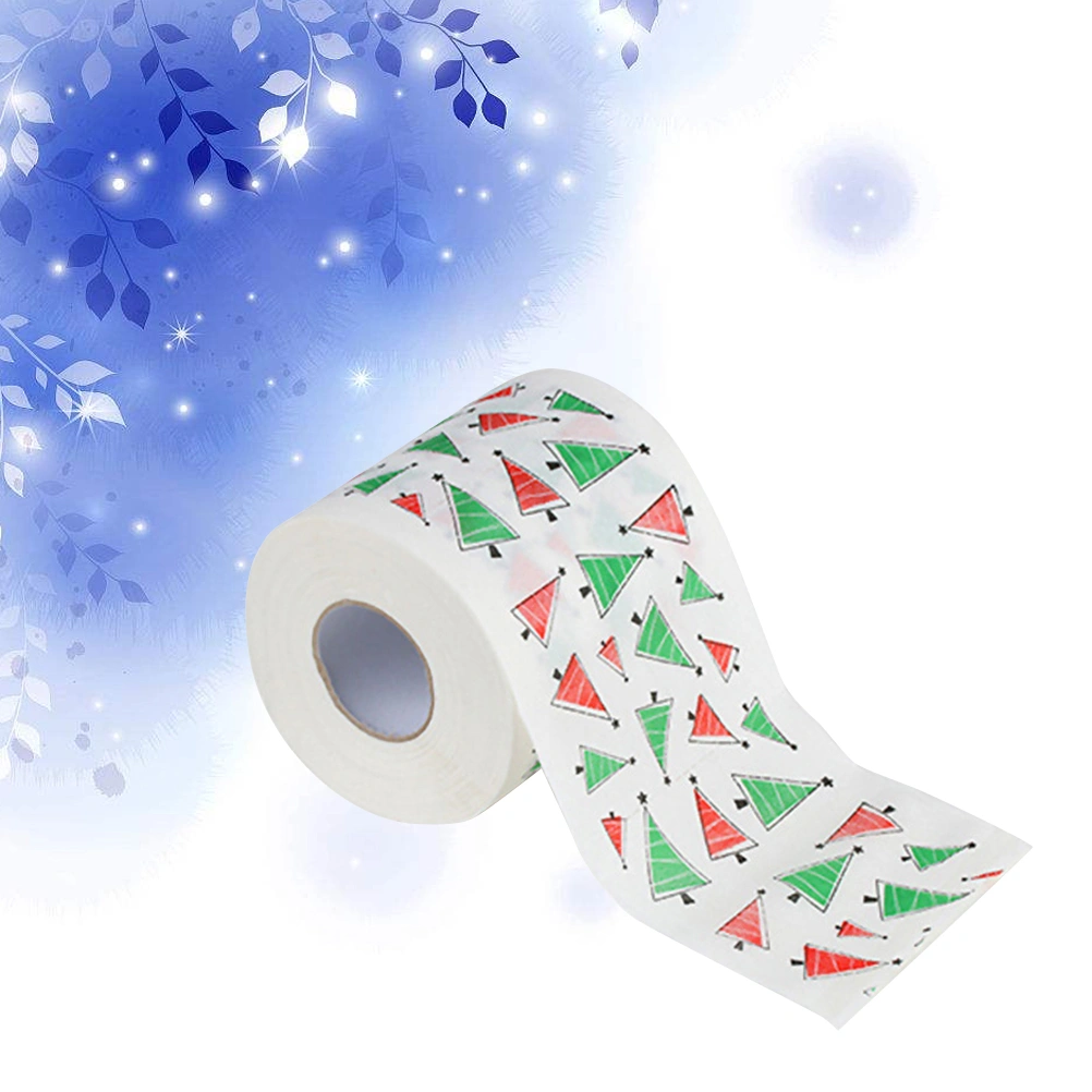 Christmas Themed Tissue Roll Cartoon Printed Toilet Paper Festival Paper Towel for Kitchen Bathroom (Christmas Tree)