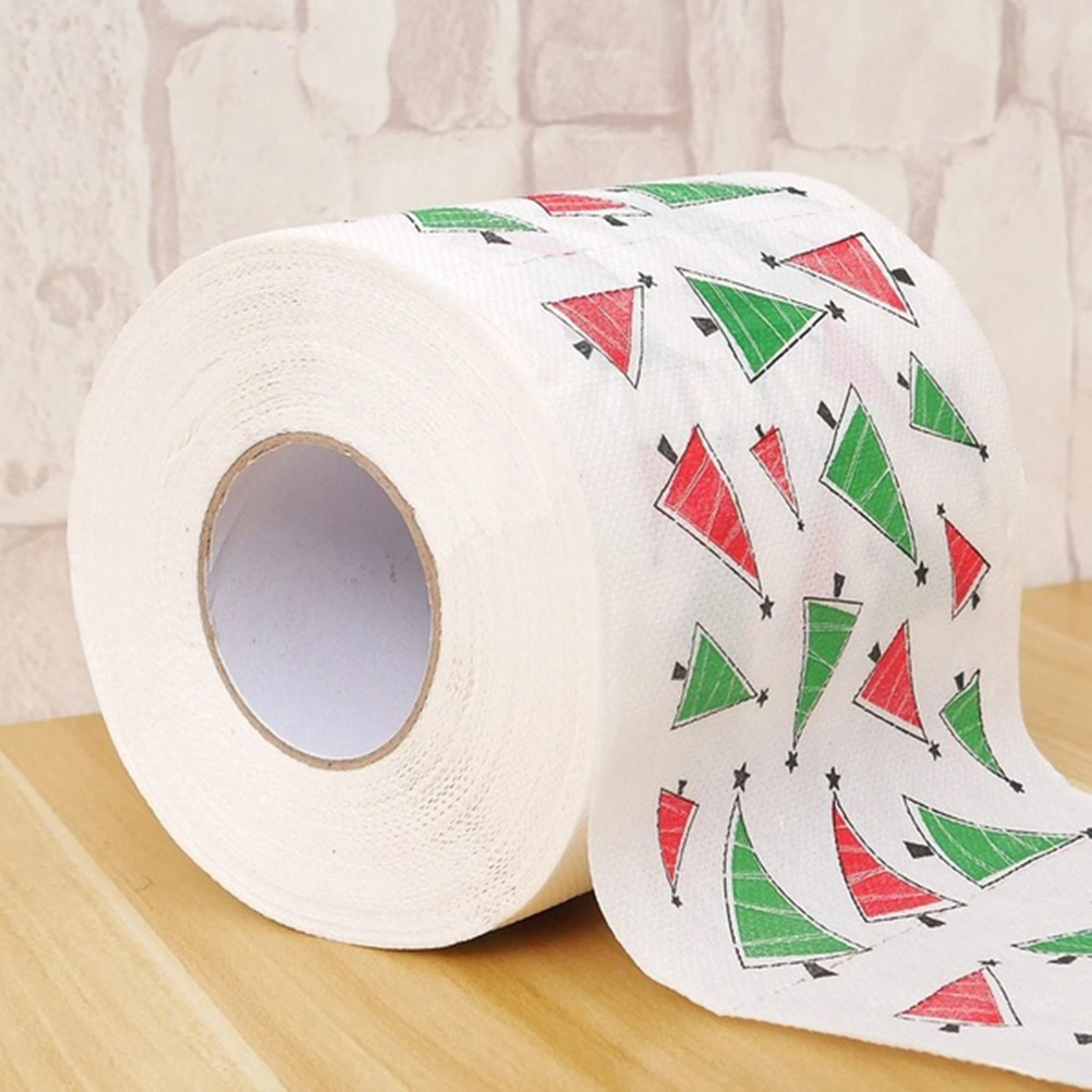 Christmas Themed Tissue Roll Cartoon Printed Toilet Paper Festival Paper Towel for Kitchen Bathroom (Christmas Tree)