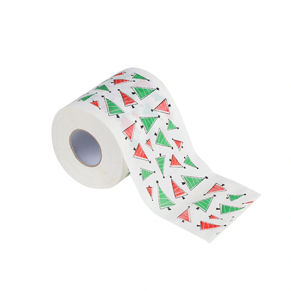 Christmas Themed Tissue Roll Cartoon Printed Toilet Paper Festival Paper Towel for Kitchen Bathroom (Christmas Tree)