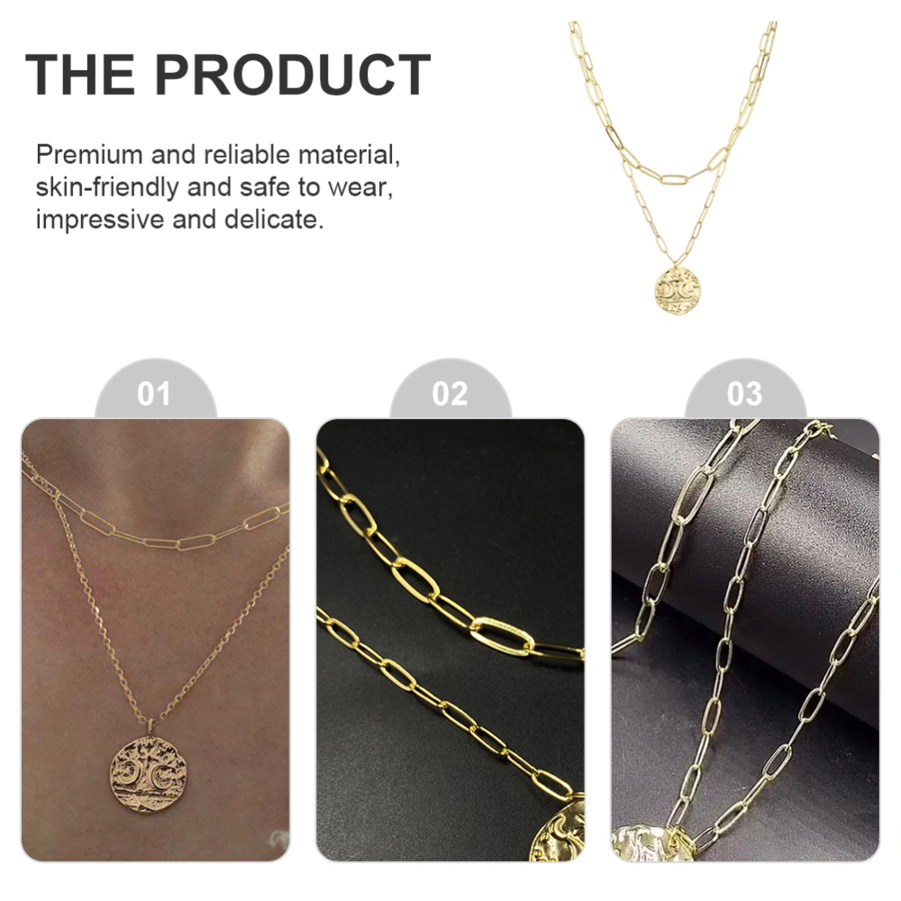 1pc Creative Pendant Neck Decoration Neck Jewelry Temperament Necklace (Golden)