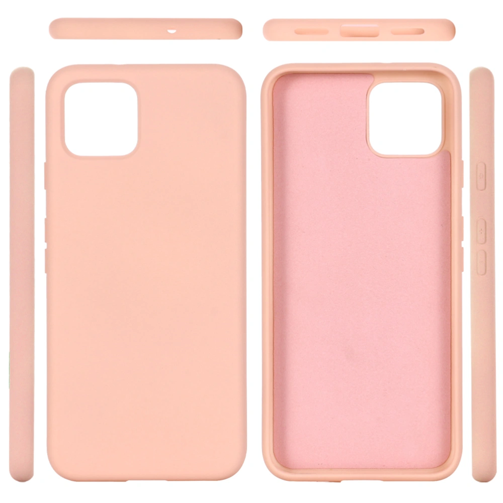 Liquid Silicone Scratch-resistant Phone Cover Comfortable Full Covered Shockproof Protective Case Compatible with Pixel 4 (Pink)