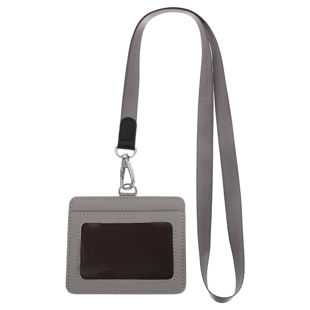 PU ID Badge Holder Entrance Guard Cards Holder Meeting Cards Holder with Lanyard